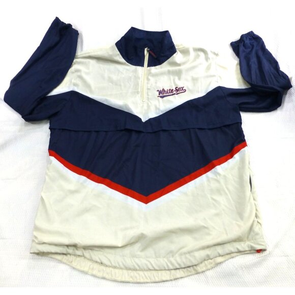 Chicago White Sox Quarter Zip Jacket Windbreaker Tri Color Chevron Xfinity Polye - Picture 1 of 16